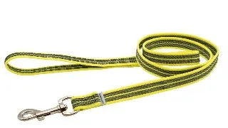 Lesa Herm. Sprenger din nailon pentru dresaj cu insertie cauciucata cu maner - Galben Neon - 120 cm