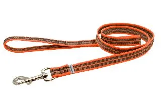 Lesa Herm. Sprenger din nailon pentru dresaj cu insertie cauciucata cu maner - Portocaliu Neon - 200 cm