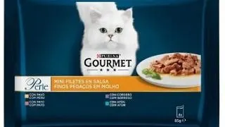 Gourmet Perle Plic Rata/Curcan/Miel/Ton 4 x 85 g
