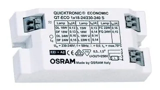Balast electronic pentru 1 tub fluorescent - 18-24 QT-ECO