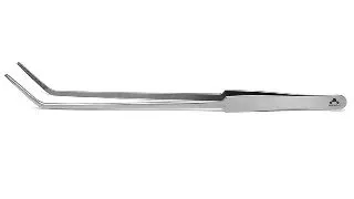 Penseta curbata aquavitro curved fine tip forceps 24cm