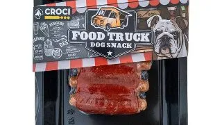 Recompensa pentru caini Croci Food Truck, piele de vita si carne de pui, 105g