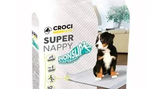 Covorase absorbante pentru caini, Croci, Super Nappy, antialunecare, 57 x 84 cm, 10 bucati