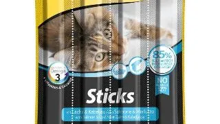 Batoane pentru pisici Gimcat Sticks Somon & Cod 4buc 20g