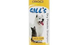 Sampon pudra uscat pentru caini si pisici Croci Gill s, 200 ml