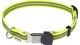 Zgarda nailon Sprenger neon reflectorizanta - 40 - 55 cm - Galben neon
