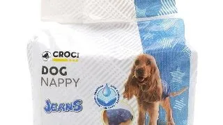 Scutece pentru caini, Croci Dog Nappy, model jeans, XL, 40-62 cm
