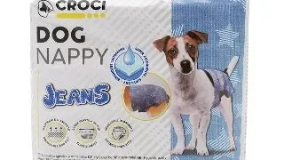Scutece pentru caini, Croci Dog Nappy, model jeans, L, 34-48 cm