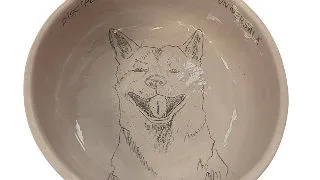Bol ceramic Hand-Made - Akita Inu