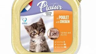 Hrana umeda pentru pisici Plaisir Kitten, Pui, 32 x 100g