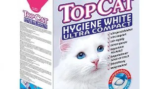 Asternut igienic pentru pisici TopCat Hygiene White Ultra Compact, Bentonita, 6L