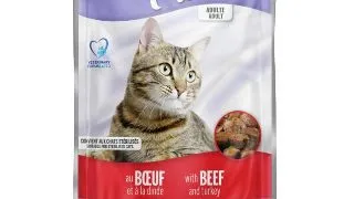 Hrana umeda pentru pisici Plaisir, Sterilizat, Vita si curcan, 22 x 100g