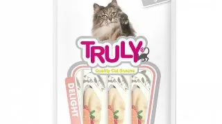 Recompense cremoase pentru pisici, Truly, somon si merisoare, 14g x 5 bucati