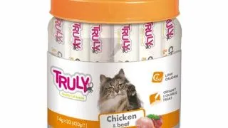 Recompense cremoase pentru pisici, Truly, pui si vita, 420g, 30 bucati