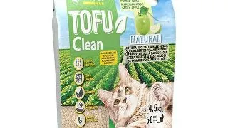 Asternut igienic pentru pisici Croci Tofu Clean, Vegetal, Mar verde, 4.5kg, 10L