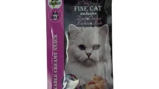 Recompense cremoase pentru pisici Fine Cat Exclusive, Rata si pui, 4 x 15g