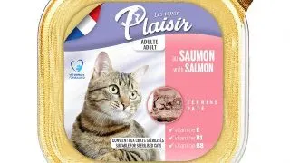 Hrana umeda pentru pisici Plaisir, Somon, 100g