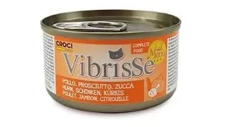 Hrana umeda pentru pisici Croci Vibrisse, Pui, Sunca de pui si Dovleac, 70g