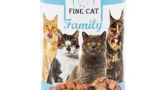 Hrana umeda pentru pisici Fine Cat Family, cu Peste, 415g