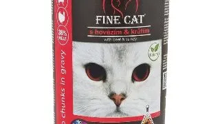 Hrana umeda pentru pisici Fine Cat Duo, cu Vita si Curcan, 415g