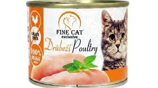 Hrana umeda pentru pisici Fine Cat Exclusive, 100% carne, cu Pasare, 200g