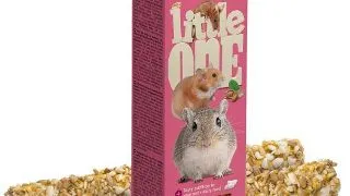 Gustare cu orez pufos si nuci pentru hamsteri, sobolani, soareci si gerbilii Little One, 2 x 55g