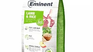 Hrana uscata pentru caini Eminent Adult, fara gluten, miel si orez, 15kg