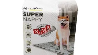 Covorase absorbante pentru caini Croci Super Nappy, model Newspaper, 57 x 54 cm, 30 bucati