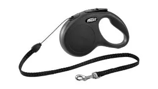 Lesa retractabila pentru caini Flexi Classic, XS, 3m, cu snur, negru