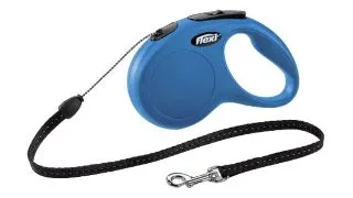 Lesa retractabila pentru caini Flexi Classic, S, 5m, cu snur, albastru