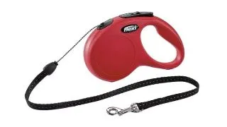 Lesa retractabila pentru caini Flexi Classic, S, 5m, cu snur, rosu