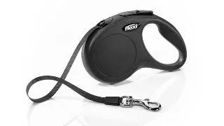 Lesa retractabila pentru caini Flexi Classic, L, 5m, cu banda, negru