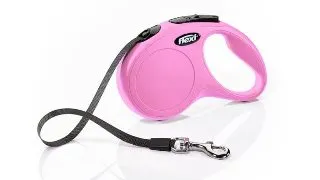 Lesa retractabila pentru caini Flexi Classic, S, 5m, cu banda, roz