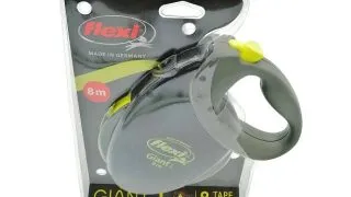 Lesa retractabila pentru caini Flexi, Giant L, 8m, reflectorizanta, verde neon