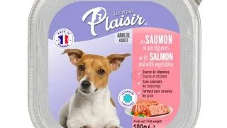 Hrana umeda pentru caini Plaisir, Somon, 100g