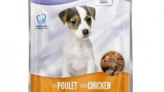 Hrana umeda pentru caini Plaisir Puppy, Pui, 100g