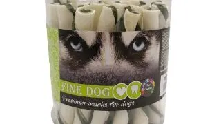 Recompense pentru caini Fine Dog, Vita, tub de piele, 35 bucati, 12 cm