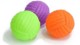 Jucarie pentru caini DOG TOY, Minge de vinyl cu model franghie, 7.5 cm