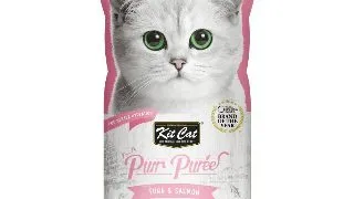 Recompense lichide pentru pisici Kit Cat Purr Puree, ton si somon 4 x 15g