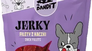 Recompense pentru caini Mr. Bandit JERKY, rata 80g