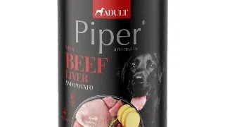 Hrana umeda pentru caini PIPER DOG, ficat de vita si cartof 400g