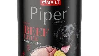 Hrana umeda pentru caini PIPER DOG, ficat de vita si cartof 800g