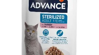 Hrana umeda pentru pisici Advance, Sterilized Curcan, plic 85g
