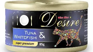 Hrana Umeda Pisici DESIRE Ton File si Peste Alb in Gelatina 85g 85g