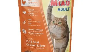 Hrana umeda pentru pisici Miau-Miau, Pui si Ficat in sos, plic 100 g 100g