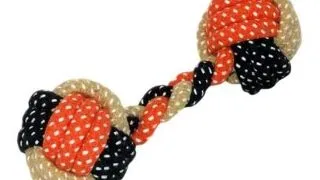 Jucarie caini gantera impletita din sfoara 20cm