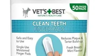 Degetare curatare dinti pentru caini, Vet's Best, 50 buc