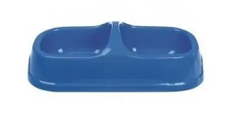 Castron pentru caini Tatrapet, 27 cm, dublu, albastru