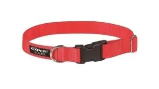 Zgarda pentru caini Pet Expert, marime S, 1.5 x 25 - 40 cm, rosu