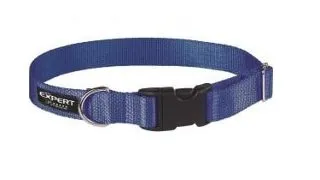 Zgarda pentru caini Pet Expert, marime S, 1.5 x 25 - 40 cm, albastru